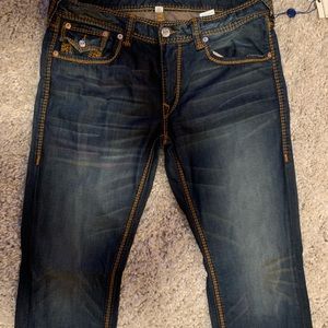 True Religion Jeans 36 Straight W/Flap CSFD